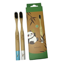 Back of 2 Bamboo Toothy of with Charcoal Bristles 